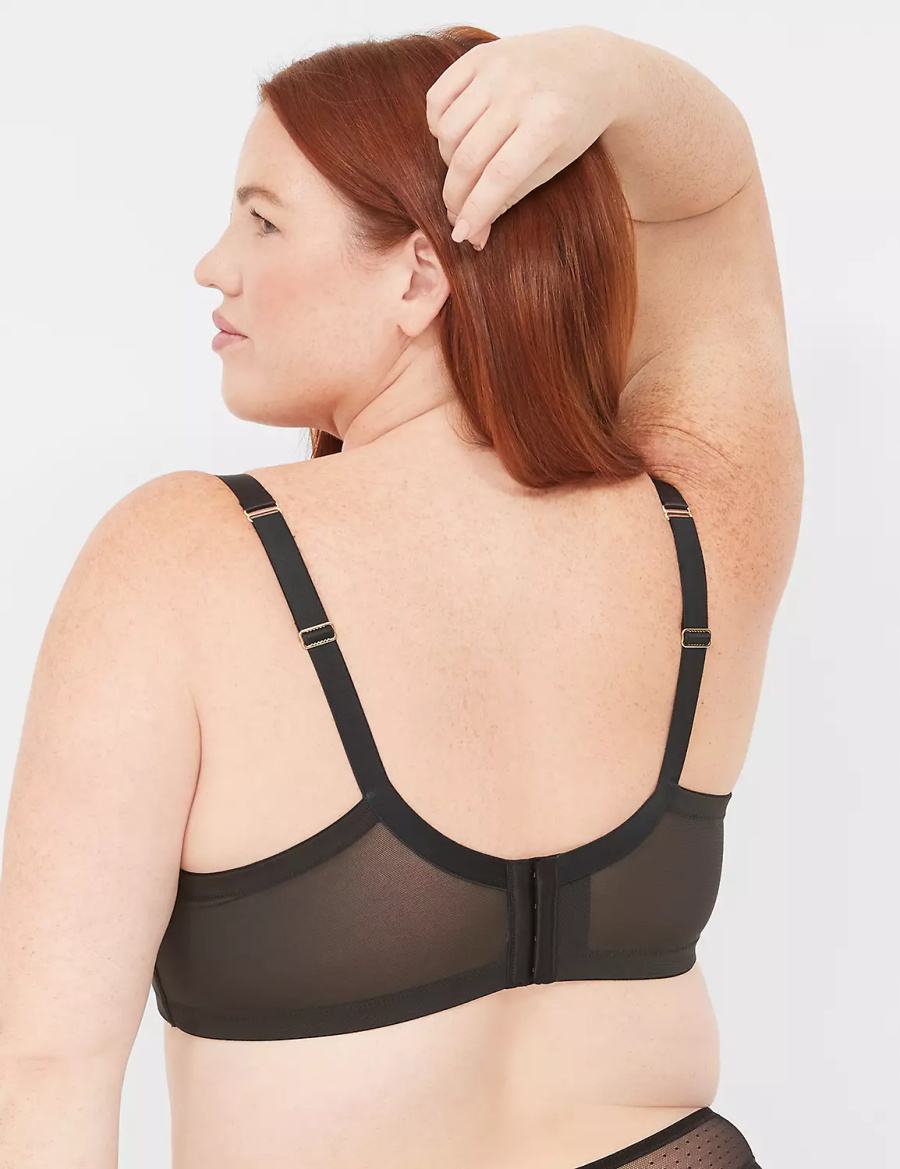Lane Bryant Digital Print Lace Unlined Balconette BH Dames Zwart | MOJ3779ST