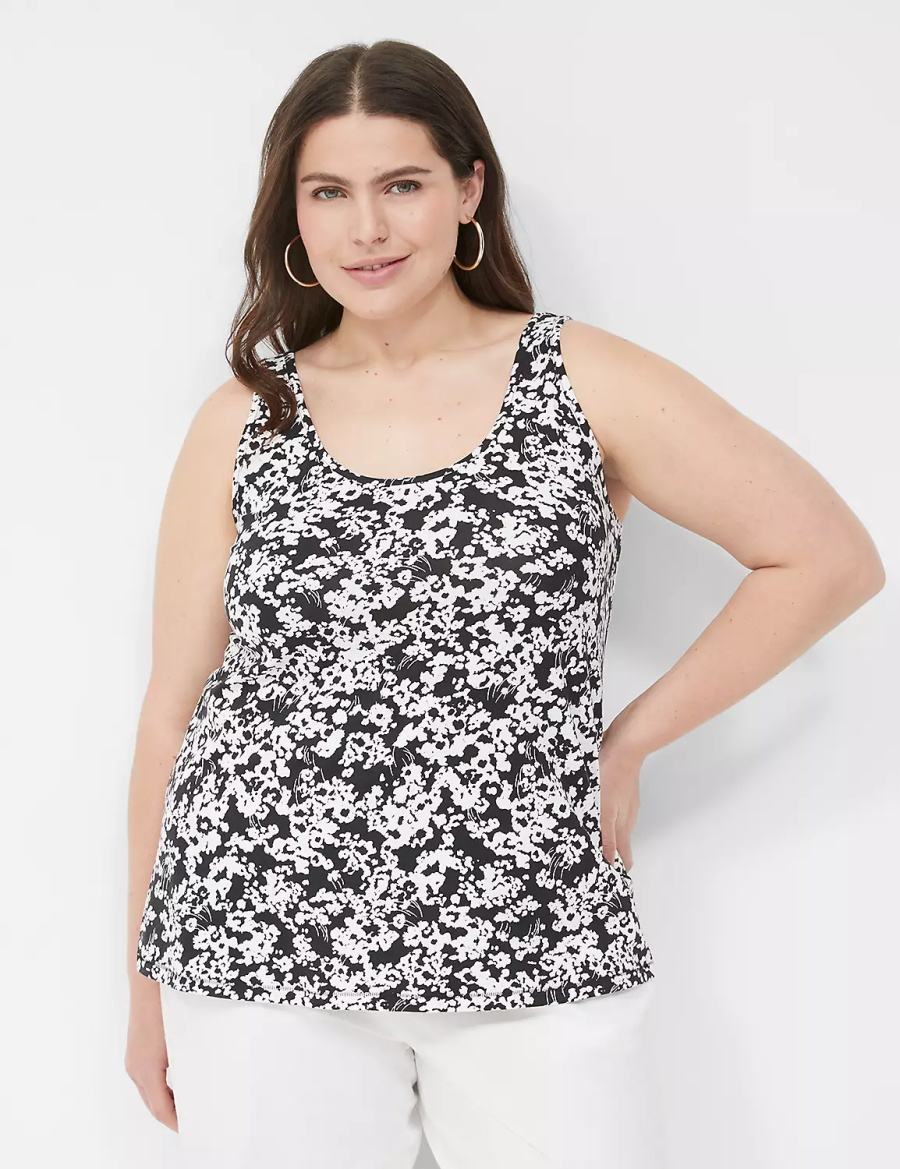 Lane Bryant Double Scoop Tanktop Dames Zwart | UQY8022HU