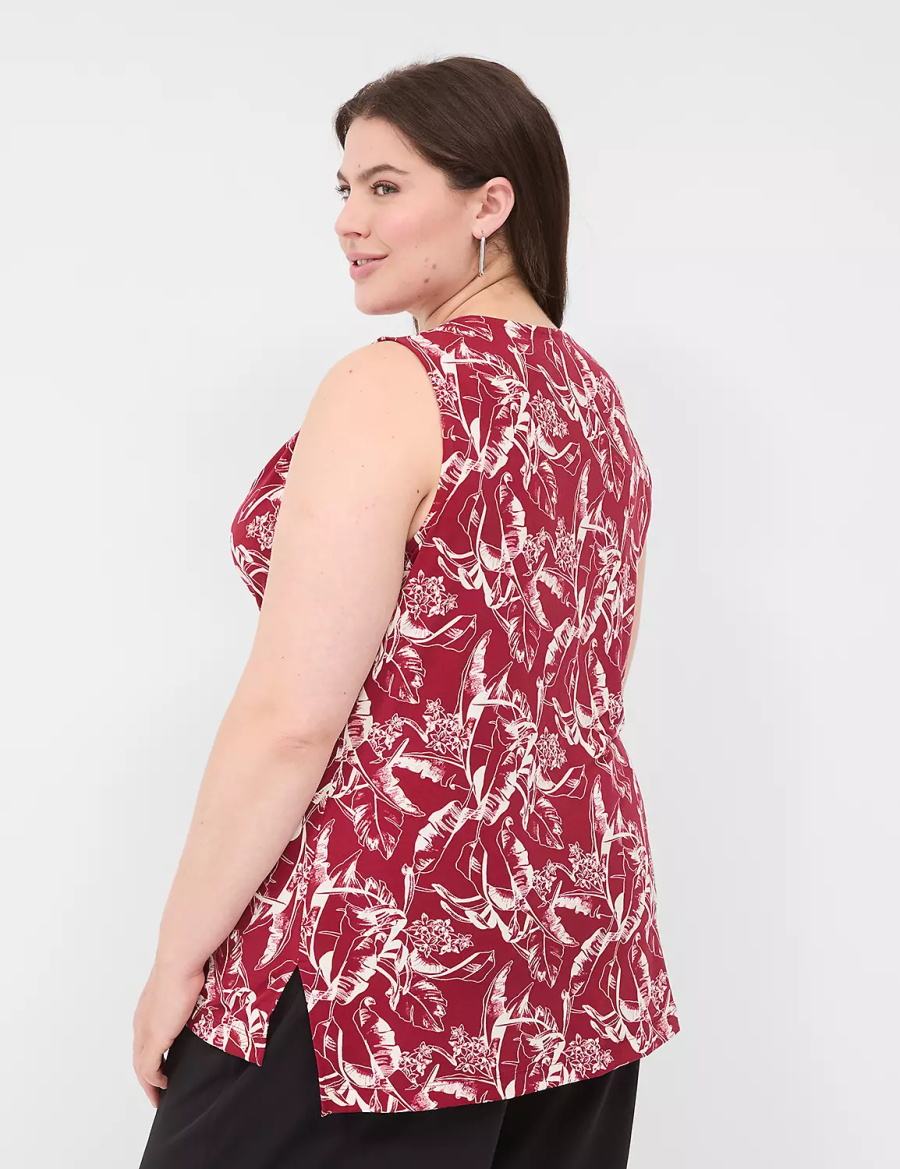 Lane Bryant Drape-Neck Shell T-shirts Dames Bordeaux | ETK4082MN