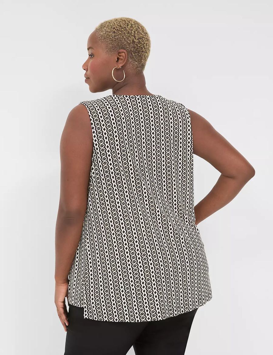 Lane Bryant Drape-Neck Shell T-shirts Dames Zwart | GFN868CY