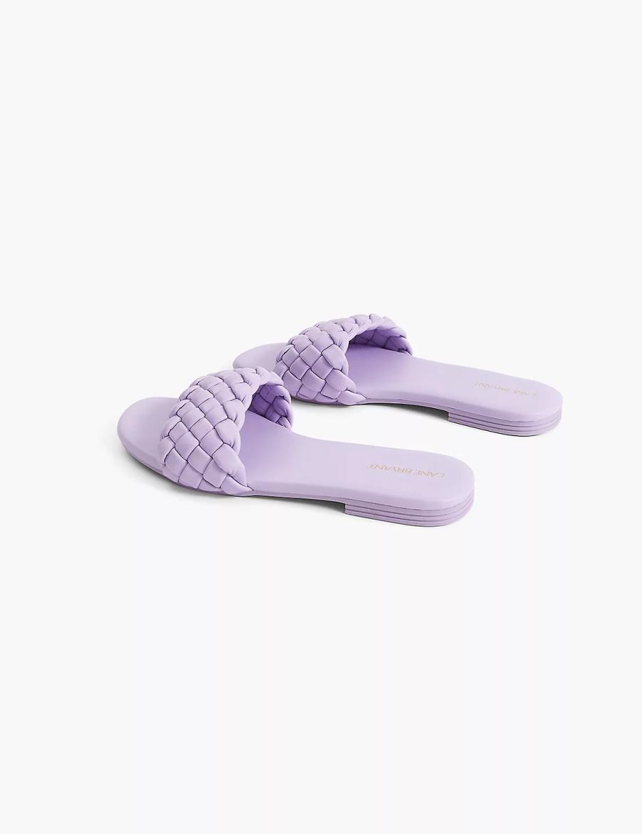 Lane Bryant Dream Cloud Braided Faux-Leather Schuifsandalen Dames Paars | LGK7610OL