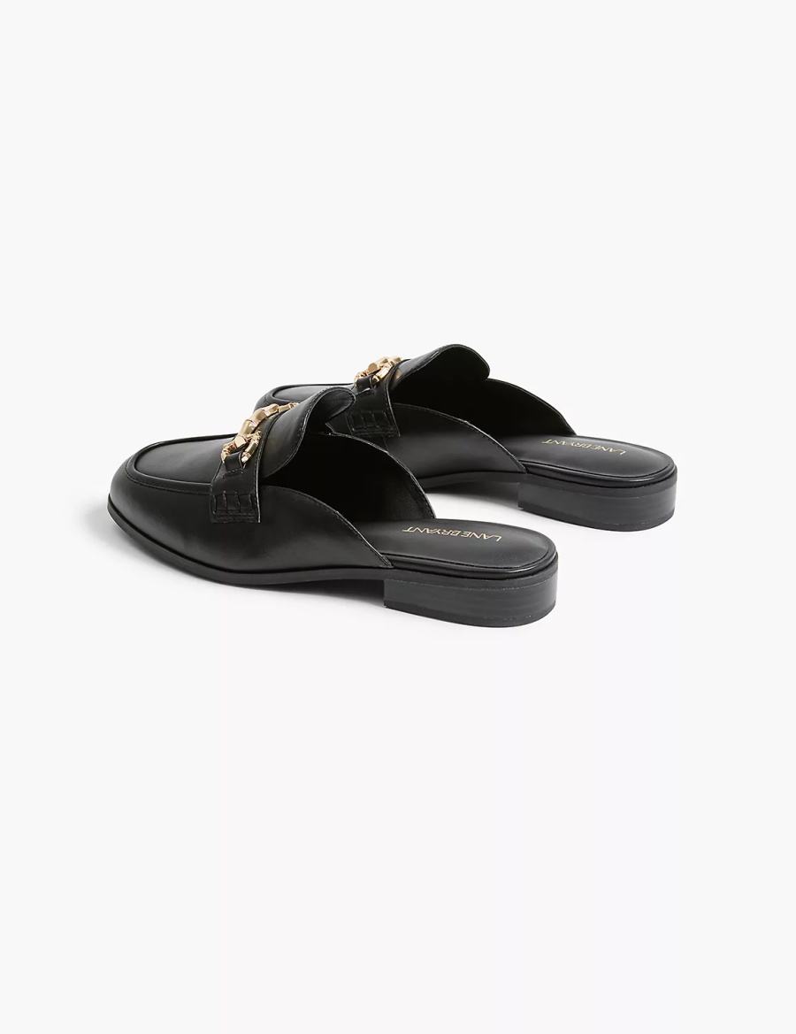 Lane Bryant Dream Cloud Faux-Leather Loafer Mules Dames Zwart | DAU1161GH