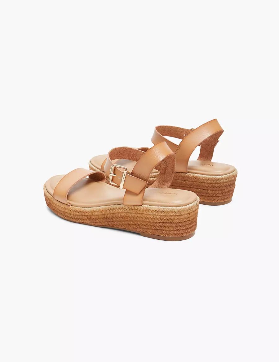 Lane Bryant Dream Cloud Single-Strap Ombre Espadrille Sleehak Sandalen Dames Bruin | AMY5668RL