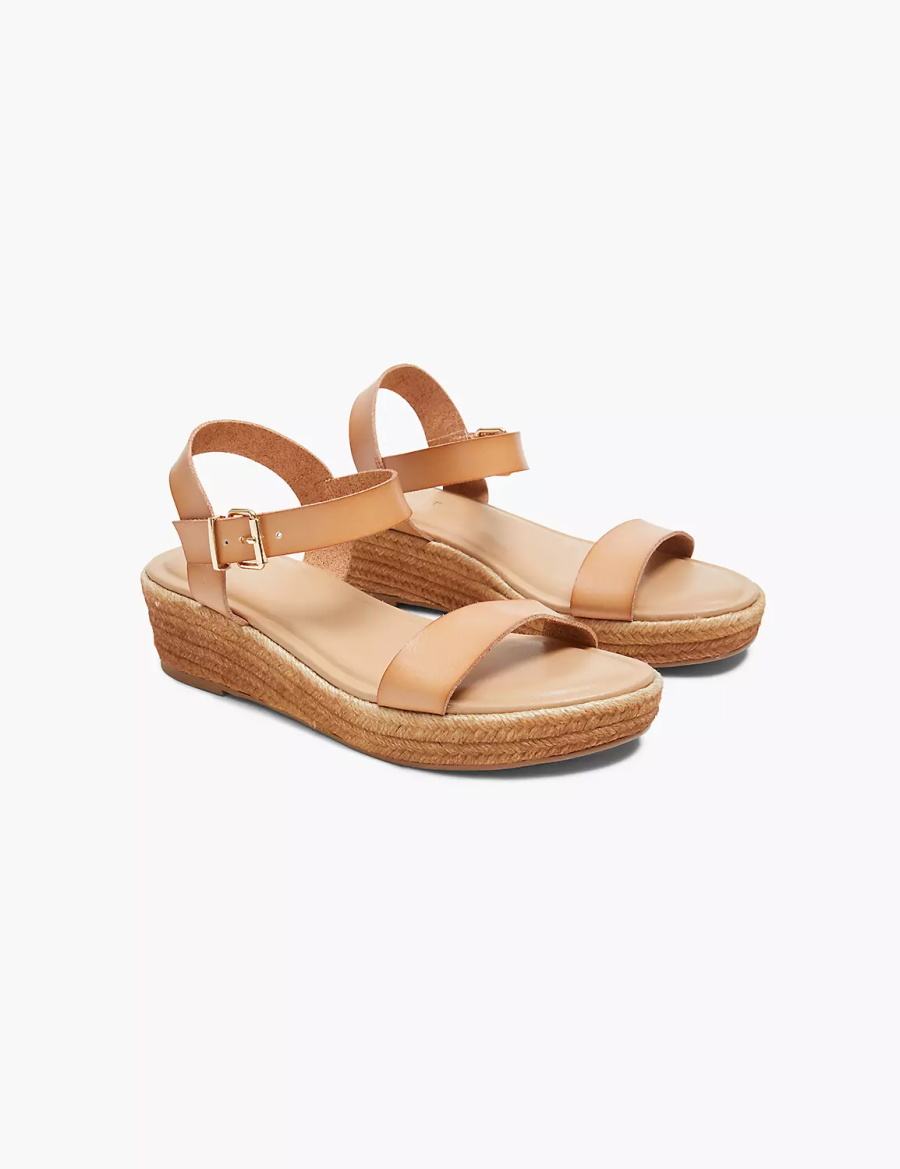 Lane Bryant Dream Cloud Single-Strap Ombre Espadrille Sleehak Sandalen Dames Bruin | AMY5668RL