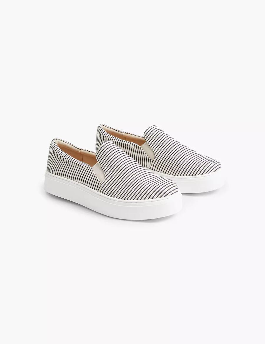 Lane Bryant Dream Cloud Striped Slip-On Platform Sneakers Dames Blauw | LRT2197XK
