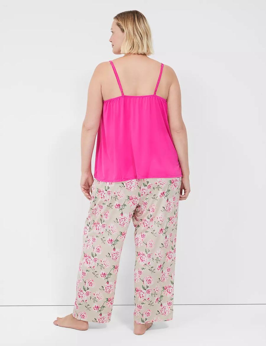 Lane Bryant DreamyCool Cami & Block Pant PJ Set Pyjama Dames Roze Roze | DLW4978SW