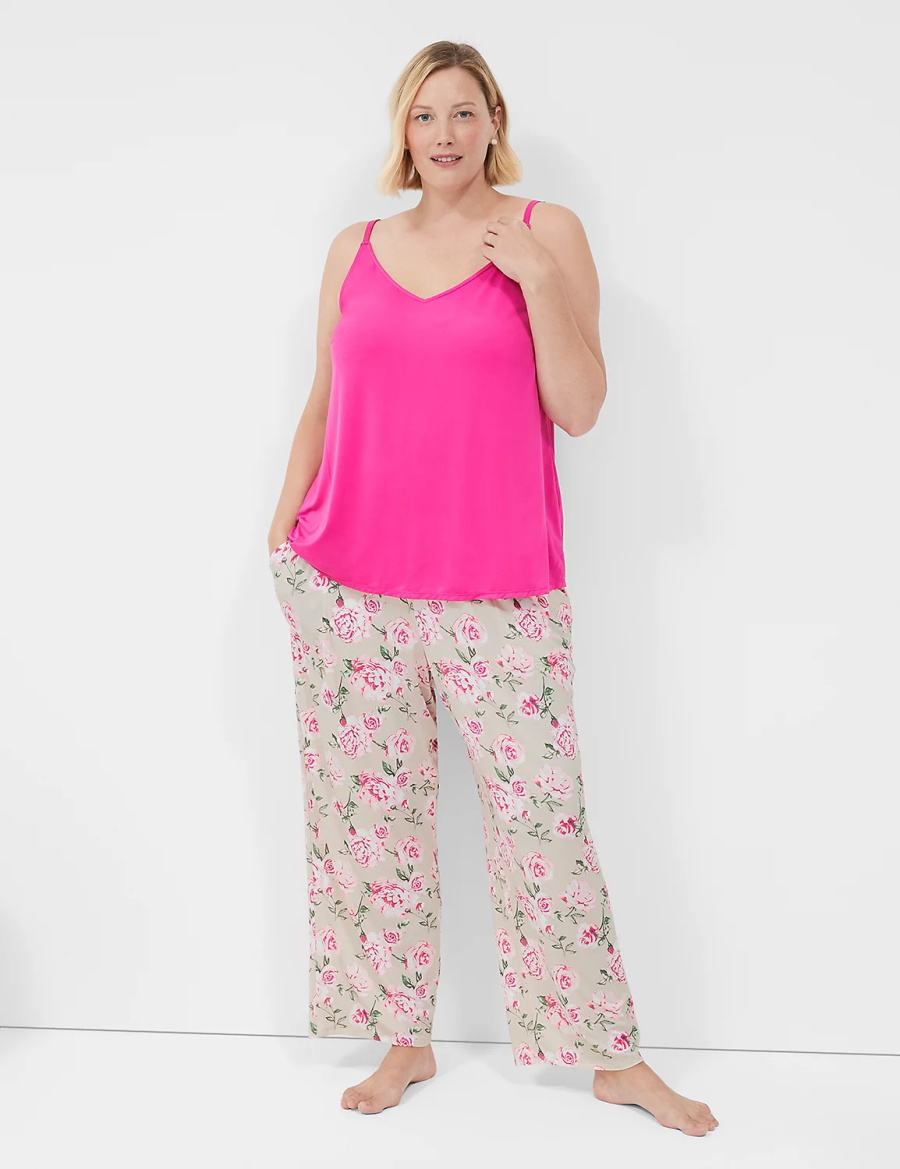 Lane Bryant DreamyCool Cami & Block Pant PJ Set Pyjama Dames Roze Roze | DLW4978SW