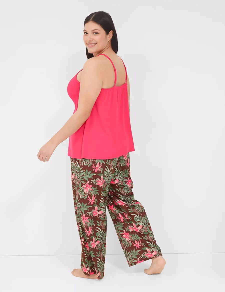 Lane Bryant DreamyCool Cami & Block Pant PJ Set Pyjama Dames Roze Gekleurd | YTO1623KB
