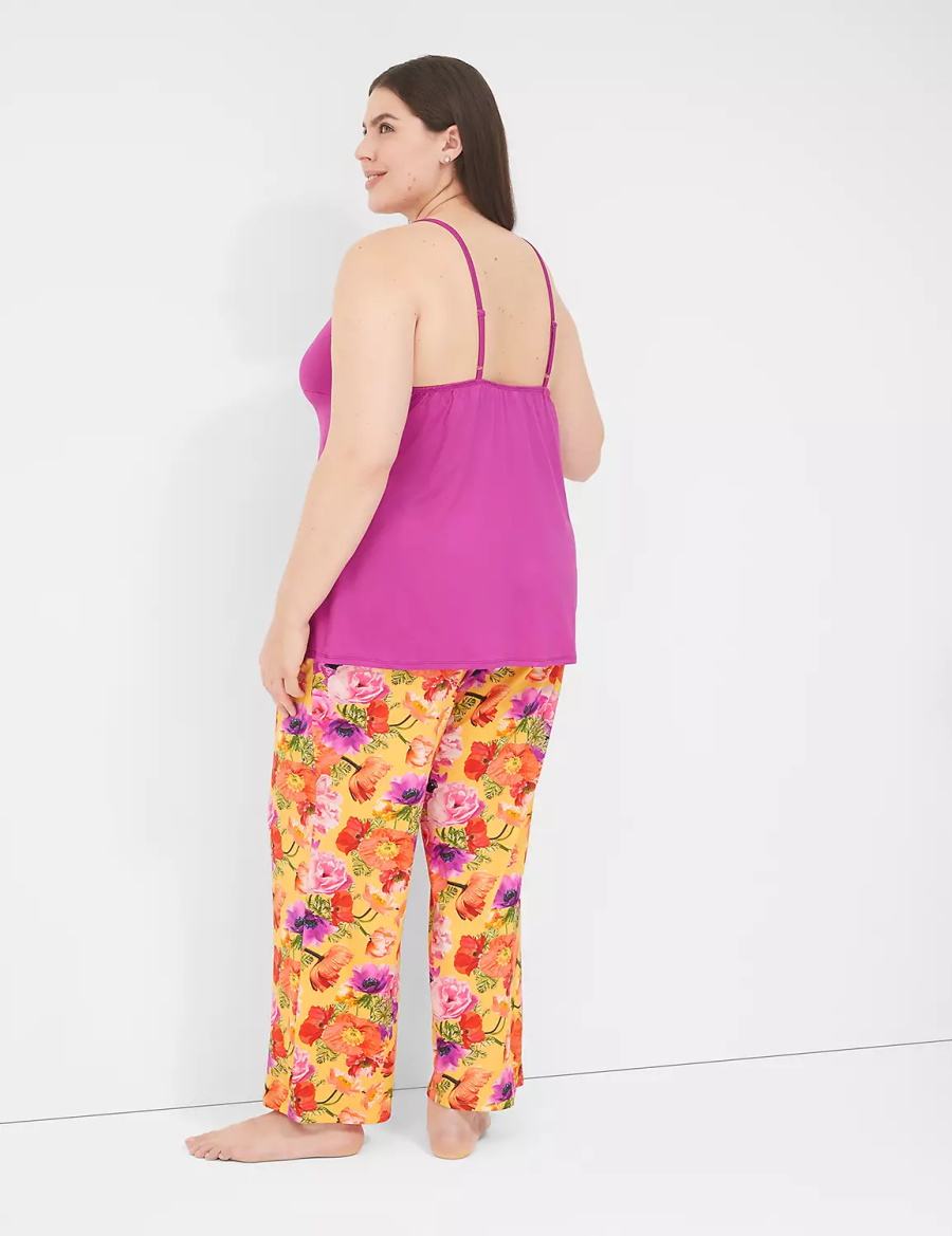 Lane Bryant DreamyCool Cami & Block Pant PJ Set Pyjama Dames Paars Gekleurd | MOP7783KH