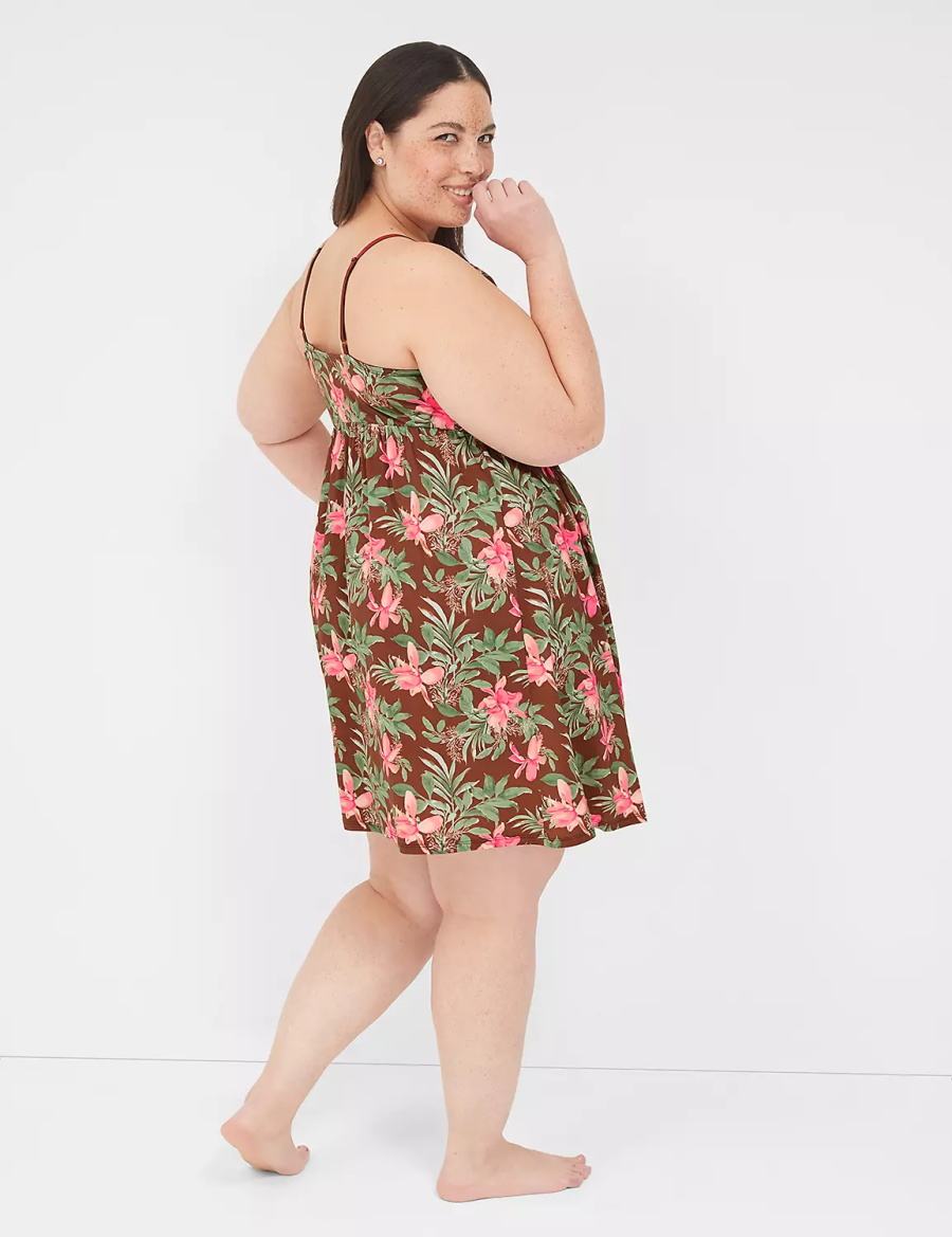 Lane Bryant DreamyCool Sleep Chemise Jurk Dames Groen Gekleurd | YUM1564KT