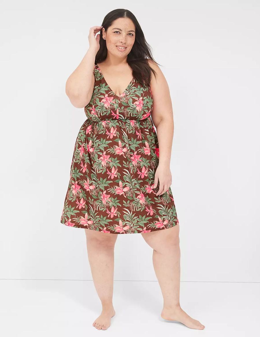Lane Bryant DreamyCool Sleep Chemise Jurk Dames Groen Gekleurd | YUM1564KT