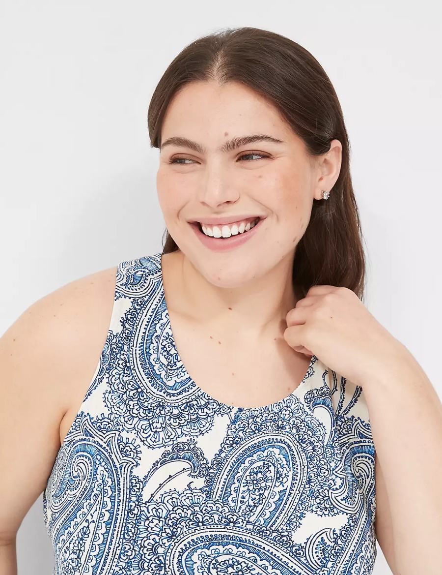 Lane Bryant DreamyCool Tank & Short PJ Set Pyjama Dames Blauw Gekleurd | BYV4247HT