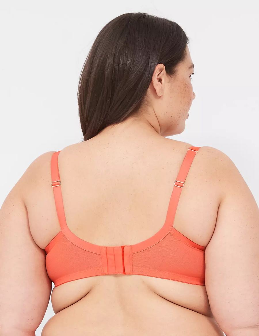 Lane Bryant Embroidered Unlined Balconette BH Dames Rood Koraal | CDF10097GL