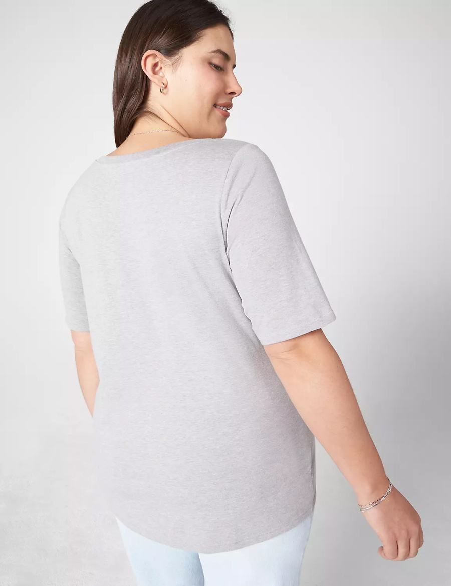 Lane Bryant Essential V-Neck Tee Tanktop Dames Lichtgrijs | HBN7028HG