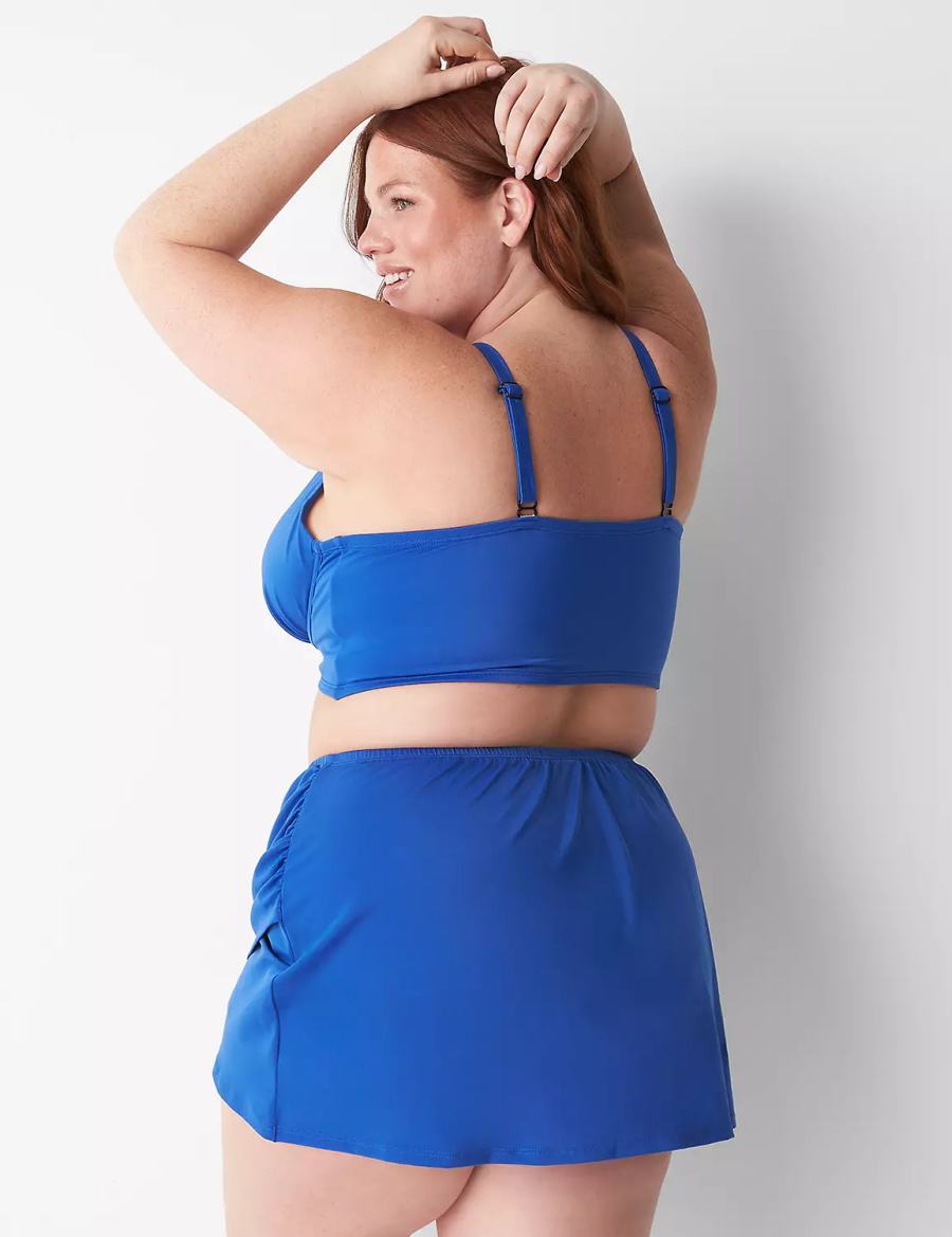 Lane Bryant Faux-Wrap Swim Rokken Dames Blauw | ZXU9732VB