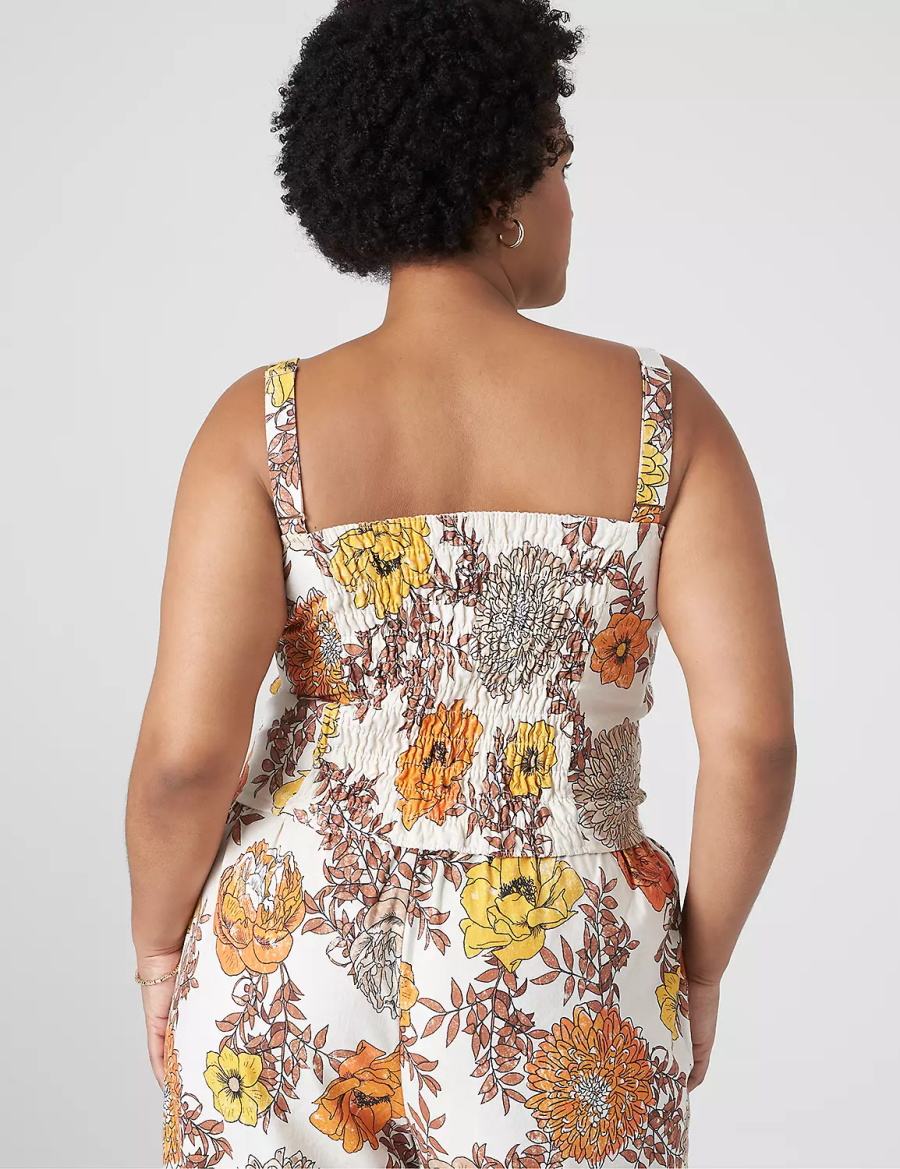 Lane Bryant Fitted Crop Cami Tanktop Dames Wit Gekleurd | VDN6721AU