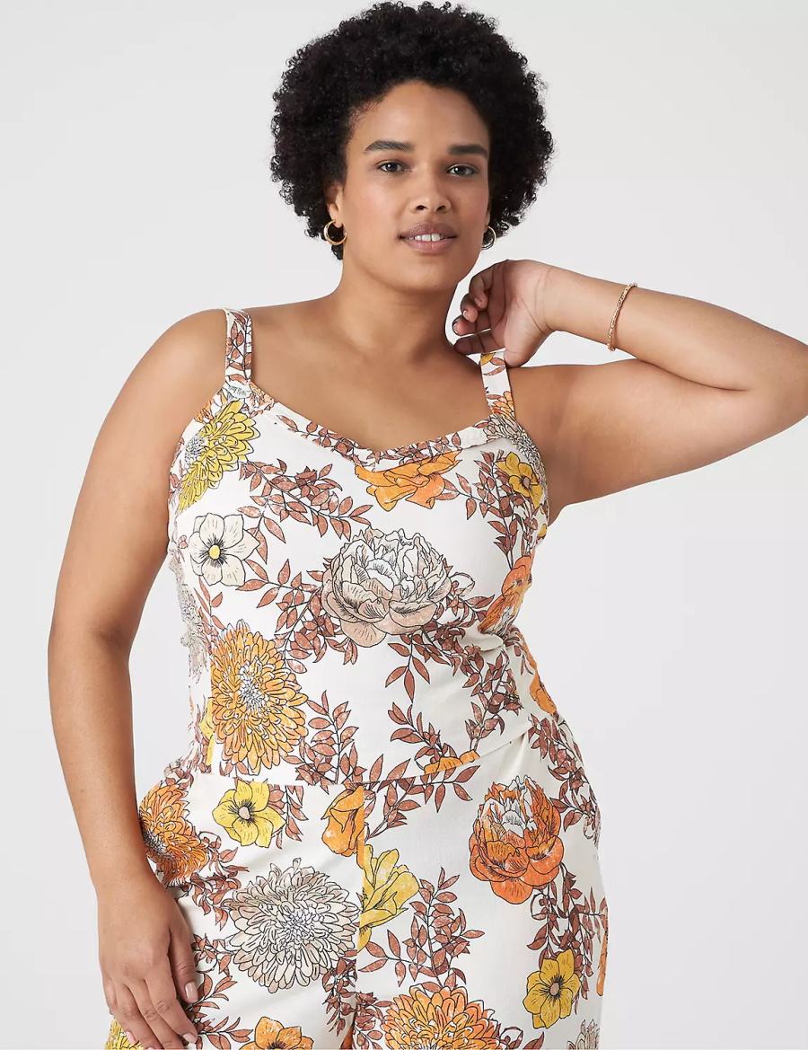 Lane Bryant Fitted Crop Cami Tanktop Dames Wit Gekleurd | VDN6721AU
