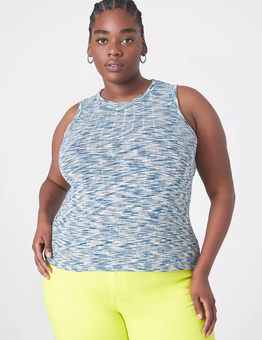 Lane Bryant Fitted Crop Crew-Neck Tanktop Dames Lichtturquoise | CJL1779RS