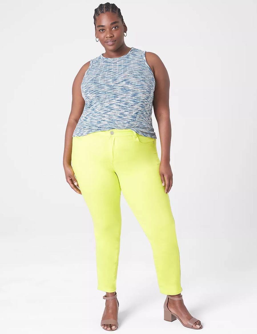 Lane Bryant Fitted Crop Crew-Neck Tanktop Dames Lichtturquoise | CJL1779RS