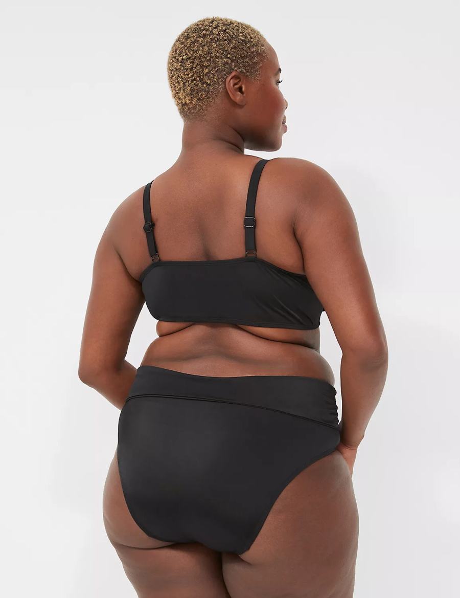 Lane Bryant Foldover-Waist Swim Slips Dames Zwart | HSC2557ZD