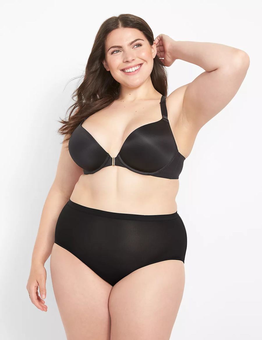 Lane Bryant Front-Close Boost Plunge Bralettes Dames Zwart | OIO3375UW