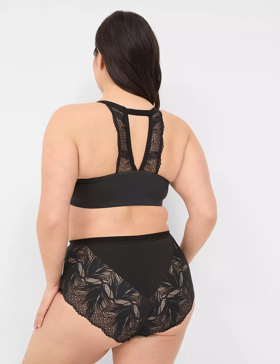 Lane Bryant Front-Close No-Wire Bralettes Dames Zwart | QSY272IE