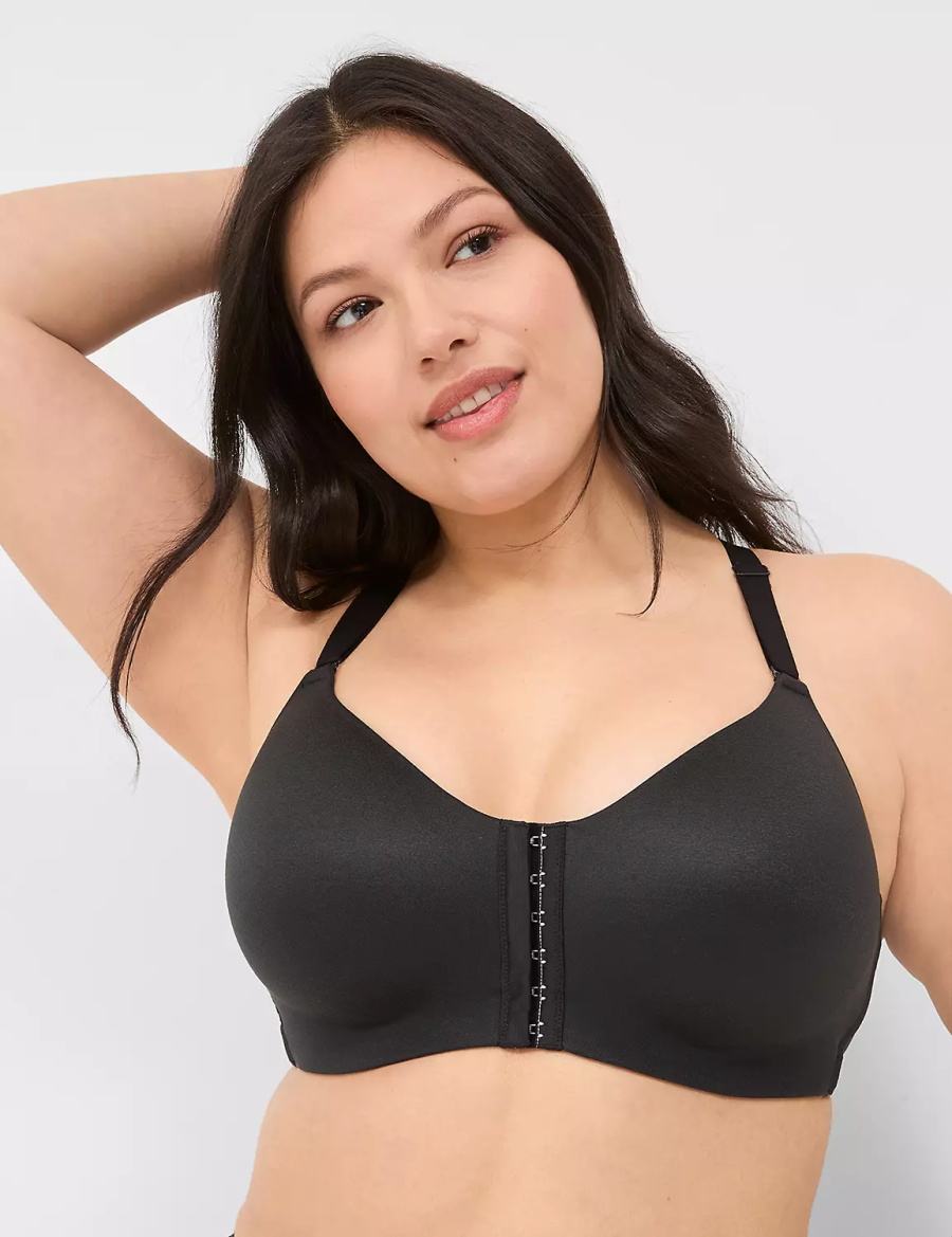 Lane Bryant Front-Close No-Wire Bralettes Dames Zwart | QSY272IE