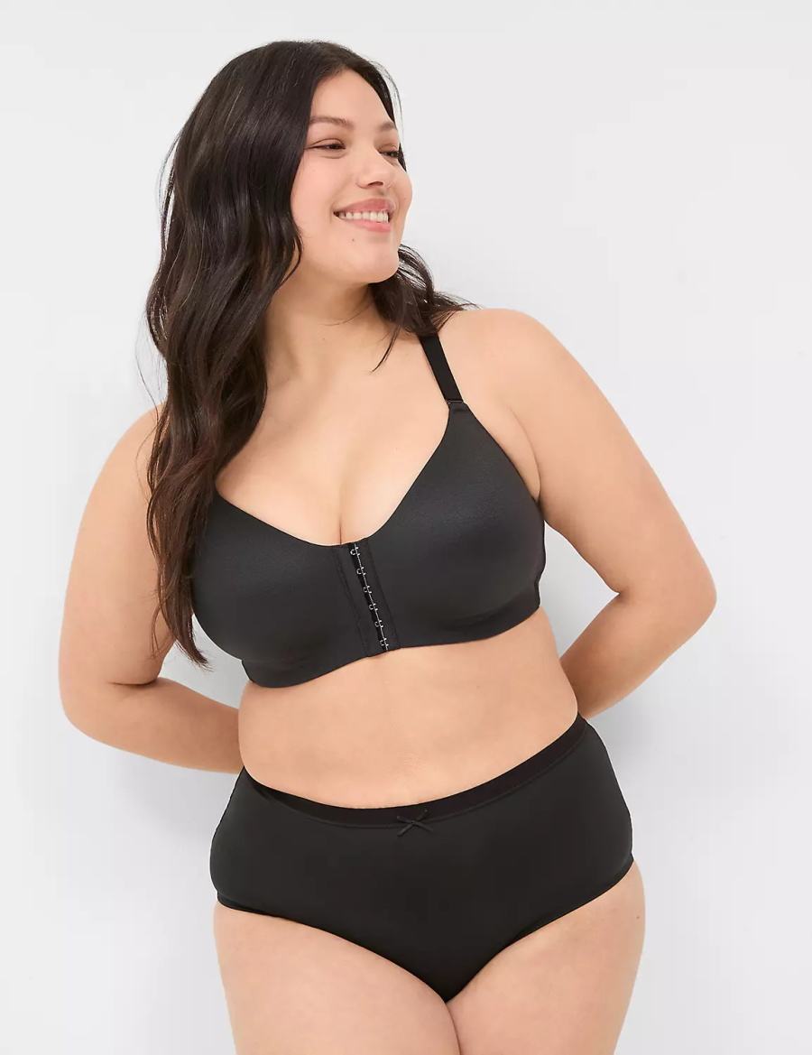 Lane Bryant Front-Close No-Wire Bralettes Dames Zwart | QSY272IE