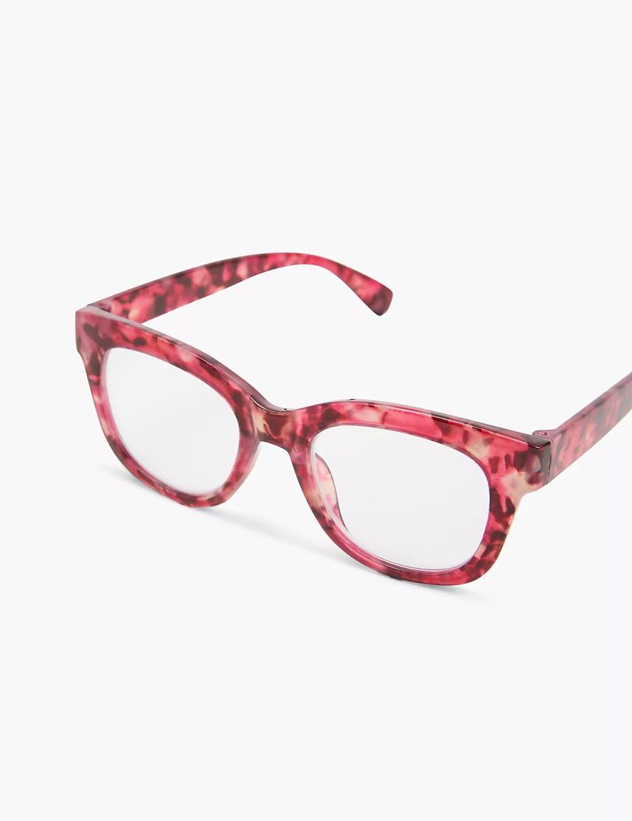 Lane Bryant Fuchsia Tortoiseshell Print Square Reading Bril Dames Rood | DYU4743OJ