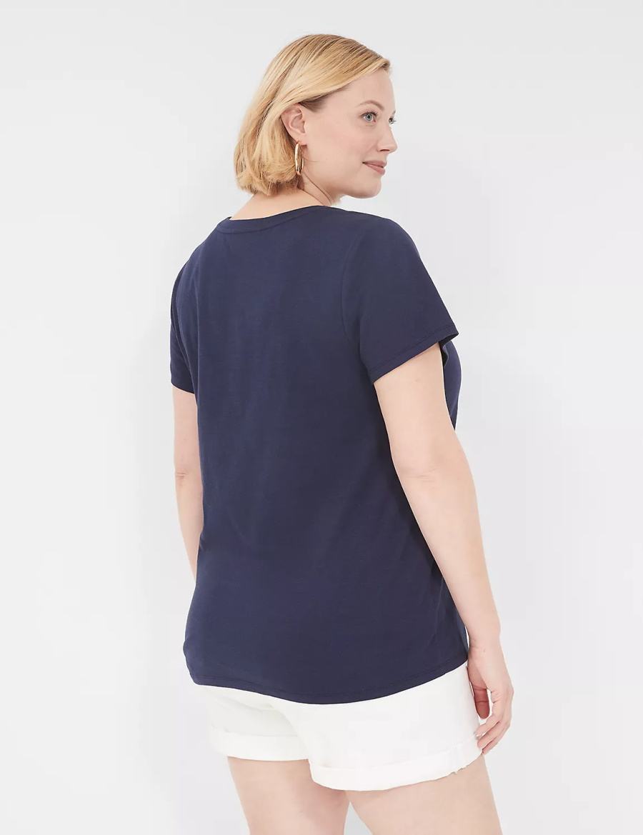 Lane Bryant Grateful Graphic Tee T-shirts Dames Blauw | UTU466NI