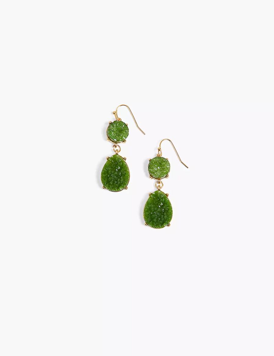 Lane Bryant Green Druzy Drop Oorbellen Dames Goud | FVL10038EO