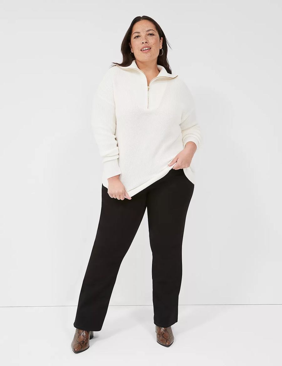 Lane Bryant Half-Zip Mock-Neck Truien Dames Wit | ENI4975UE