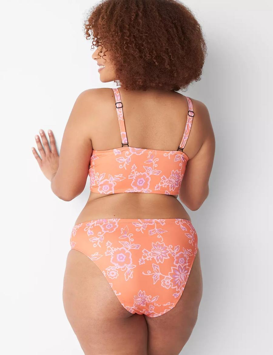 Lane Bryant High-Leg Cheeky Swim Bikinibroekje Dames Roze | ONX7996PK