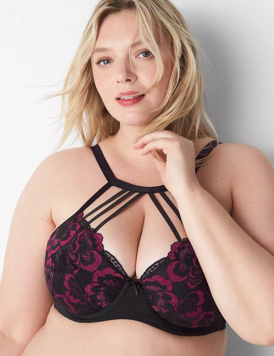 Lane Bryant High-Neck Lightly Lined Balconette BH Dames Zwart | HWA6735NN