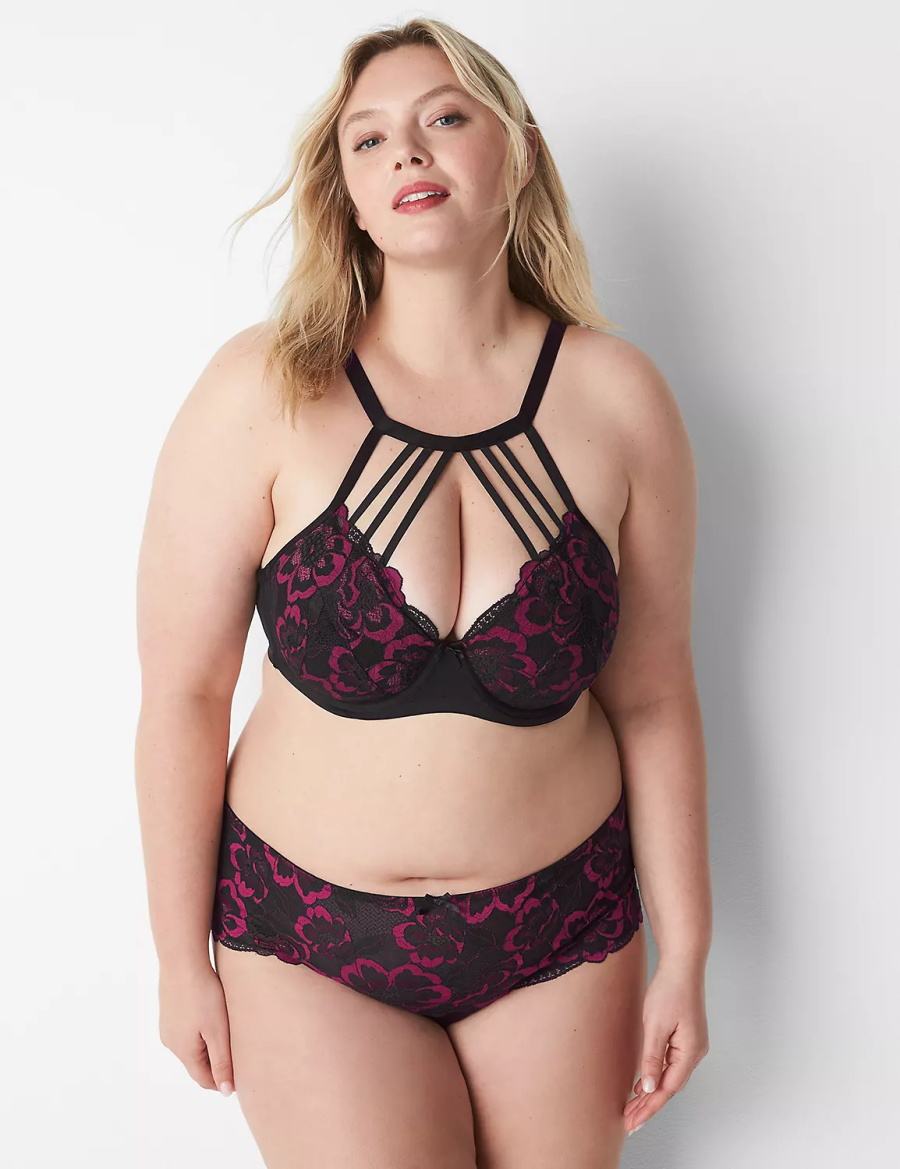 Lane Bryant High-Neck Lightly Lined Balconette BH Dames Zwart | HWA6735NN