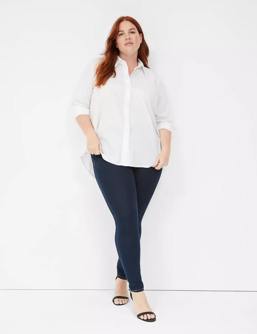 Lane Bryant High-Rise Sateen Pull-On Jeggings Dames Donkerblauw | VVF625GW