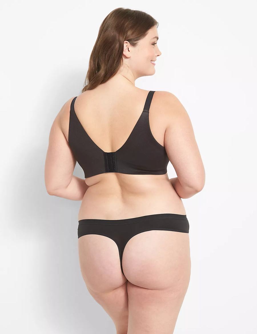 Lane Bryant Invisible Backsmoother Boost Plunge Bralettes Dames Zwart | QSO3786ZV