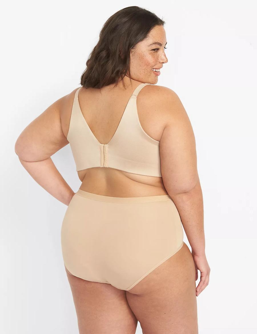 Lane Bryant Invisible Backsmoother Lightly Lined No-Wire Bralettes Dames Beige | LGH8844MQ