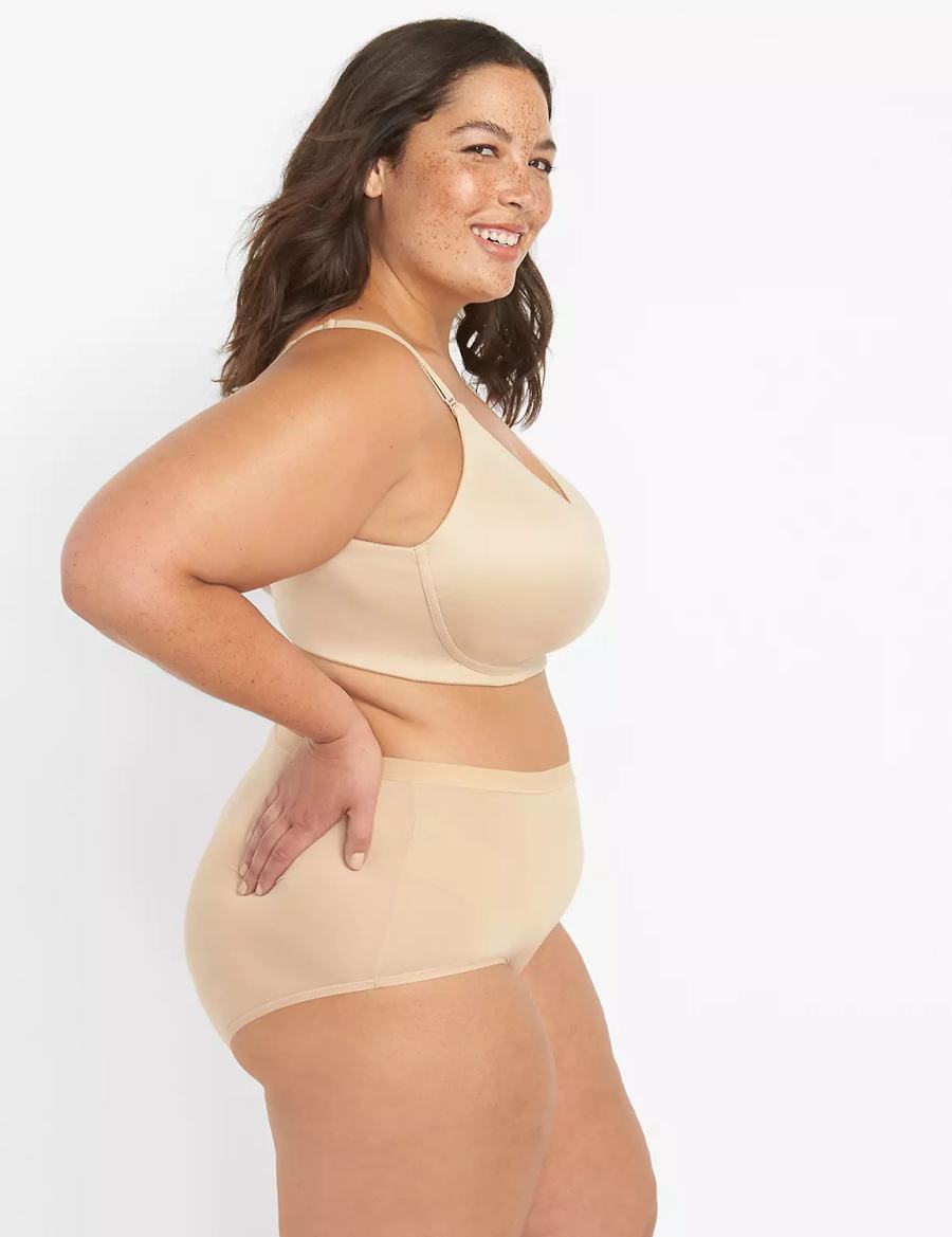 Lane Bryant Invisible Backsmoother Lightly Lined No-Wire Bralettes Dames Beige | LGH8844MQ
