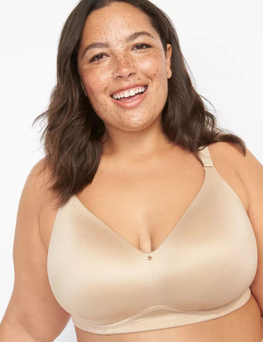 Lane Bryant Invisible Backsmoother Lightly Lined No-Wire Bralettes Dames Beige | LGH8844MQ