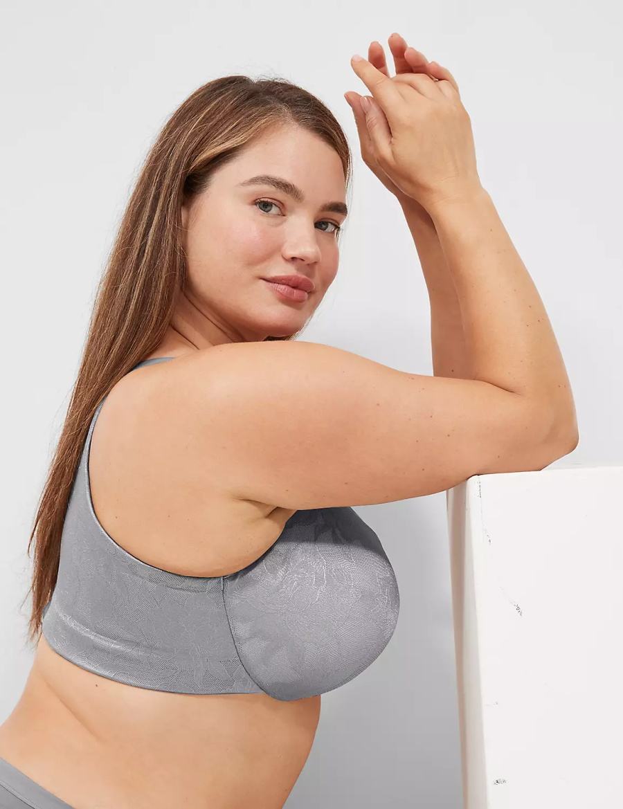 Lane Bryant Invisible Lace Backsmoother Lightly Lined Balconette BH Dames Grijs | NKI2073NO