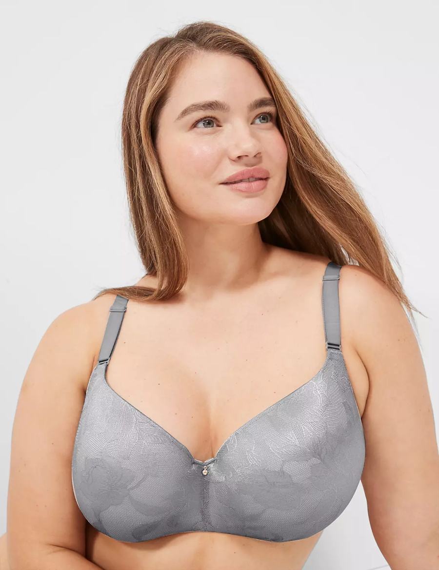 Lane Bryant Invisible Lace Backsmoother Lightly Lined Balconette BH Dames Grijs | NKI2073NO
