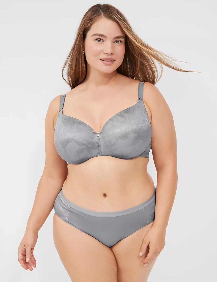 Lane Bryant Invisible Lace Backsmoother Lightly Lined Balconette BH Dames Grijs | NKI2073NO