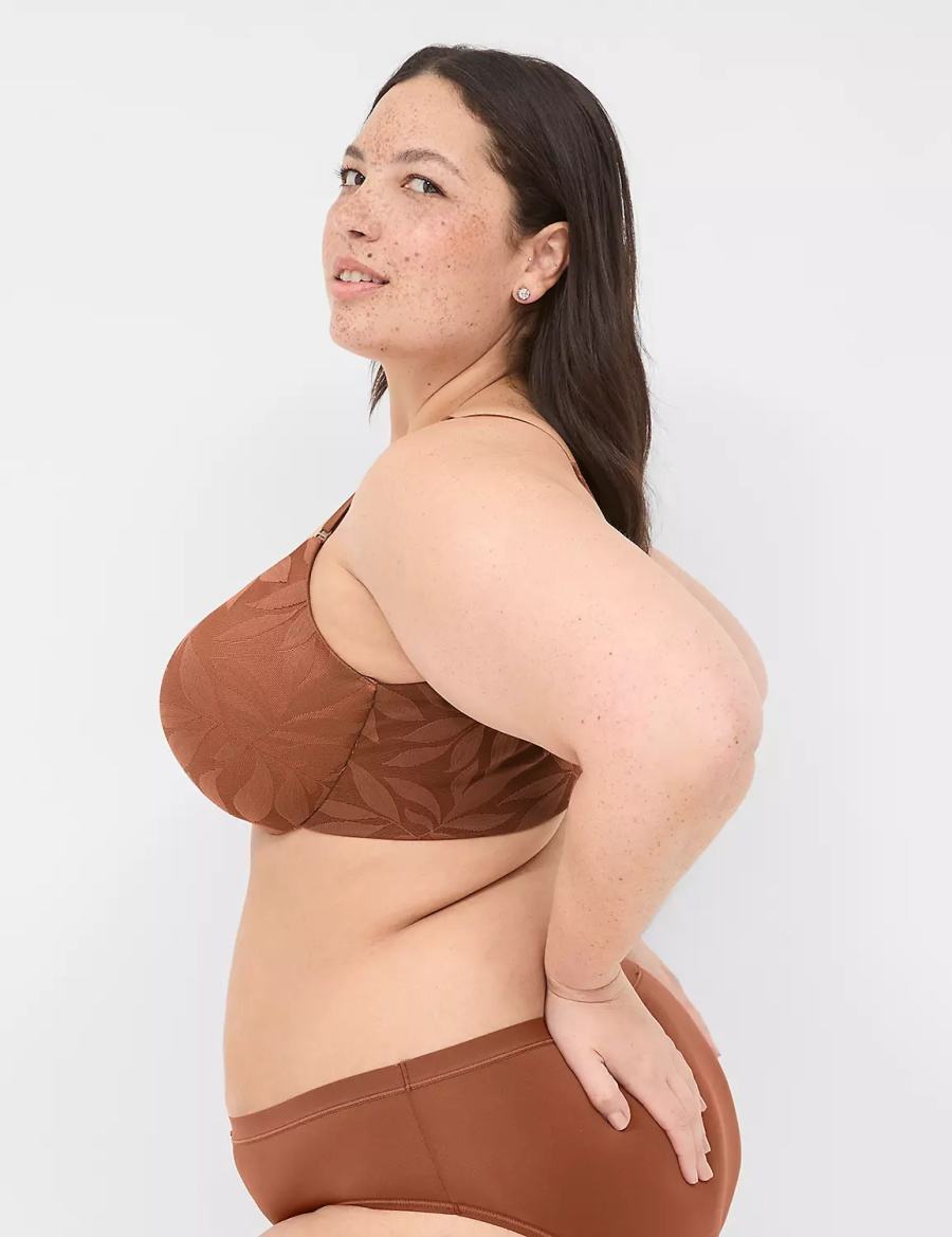 Lane Bryant Invisible Lace Backsmoother Lightly Lined Balconette BH Dames Chocola | PCK8757KZ