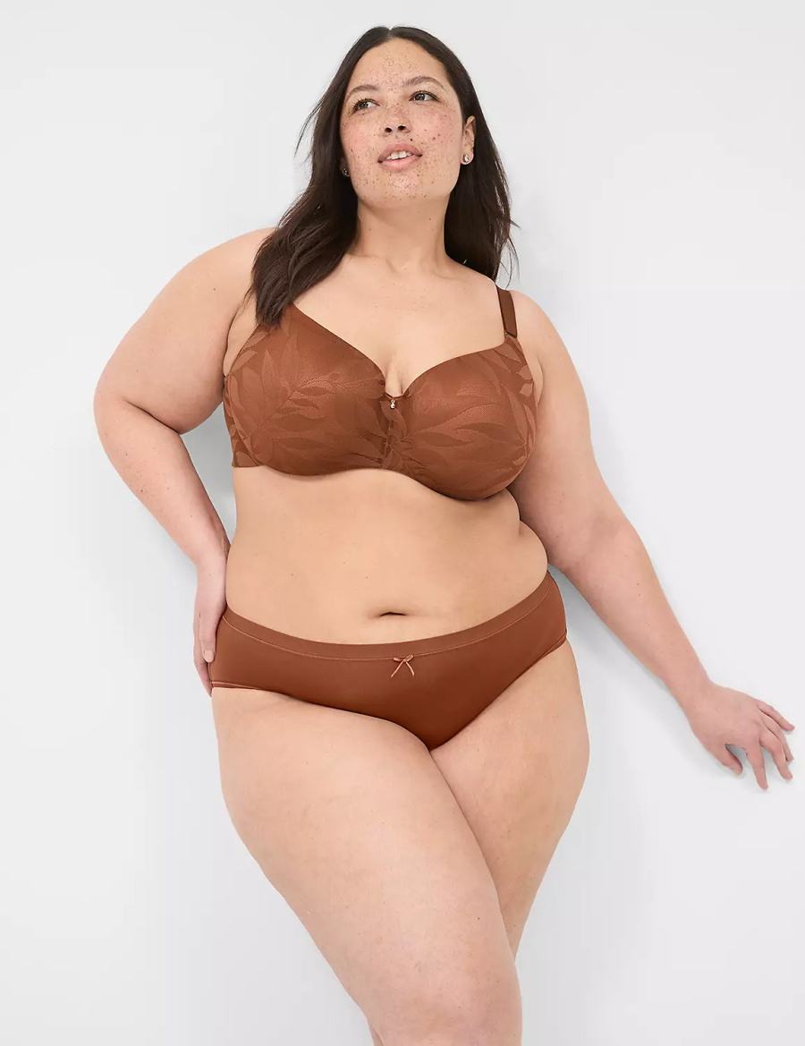 Lane Bryant Invisible Lace Backsmoother Lightly Lined Balconette BH Dames Chocola | PCK8757KZ