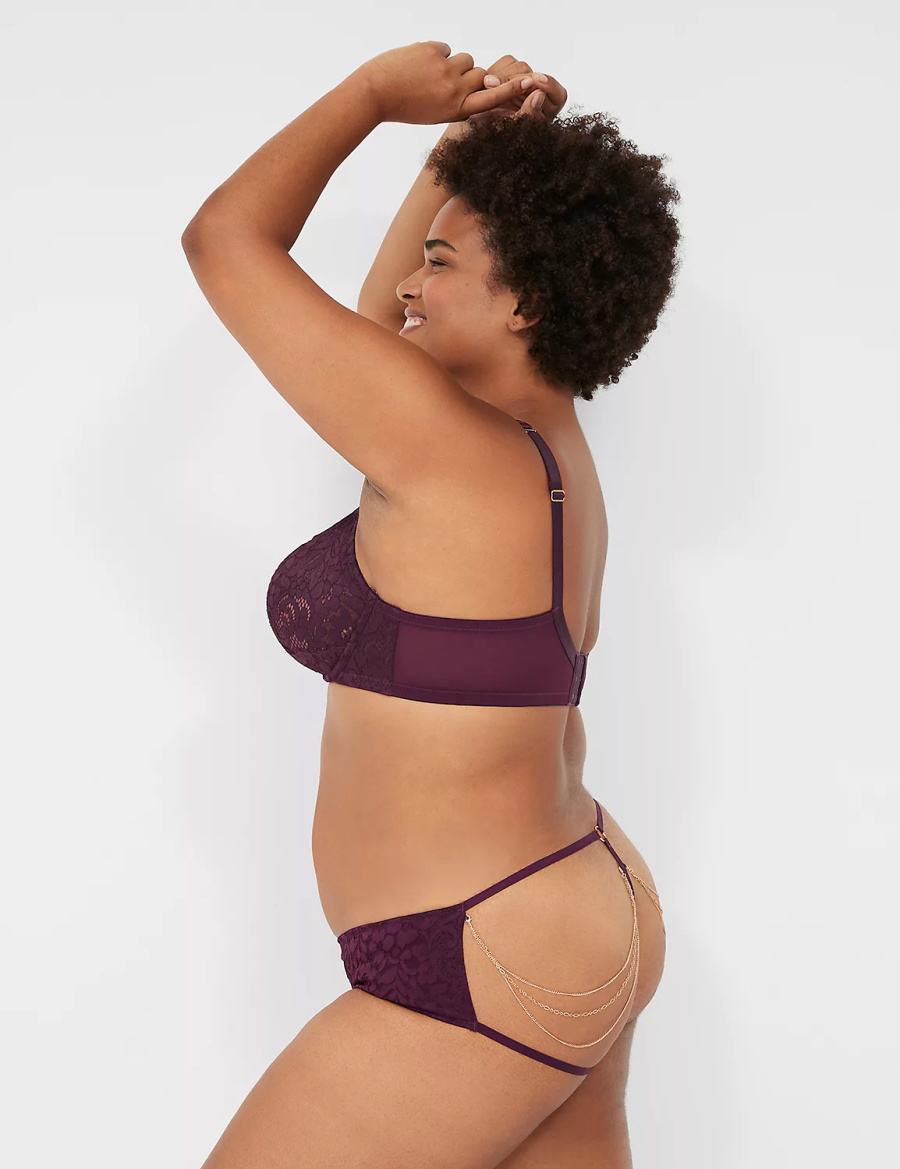 Lane Bryant Jewelry Demi Ongevoerde BH Dames Bordeaux | KDG1258EY