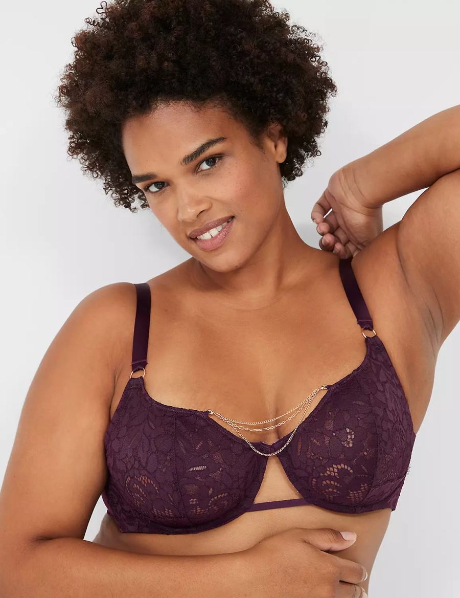Lane Bryant Jewelry Demi Ongevoerde BH Dames Bordeaux | KDG1258EY