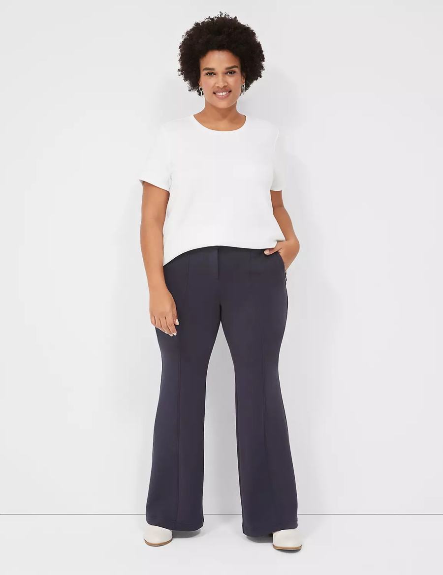 Lane Bryant Journey Knit Flare Broek Dames Blauw | HTJ2145GD