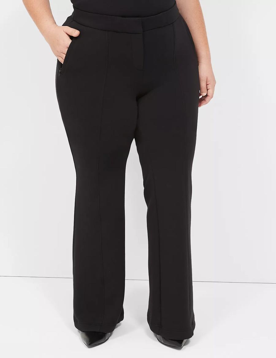Lane Bryant Journey Knit Flare Broek Dames Zwart | CME4085CS
