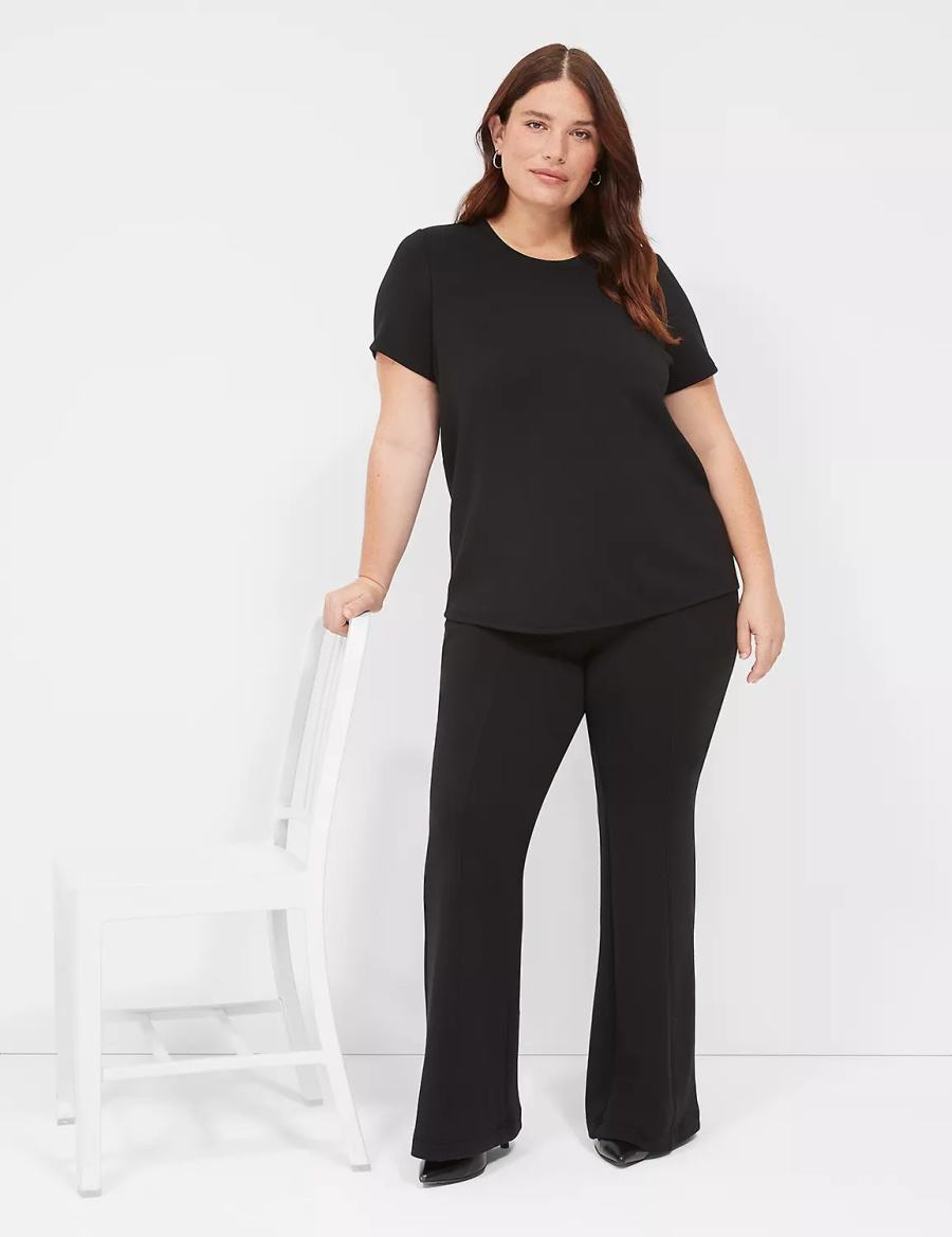 Lane Bryant Journey Short-Sleeve Tee T-shirts Dames Zwart | XYE7853WV